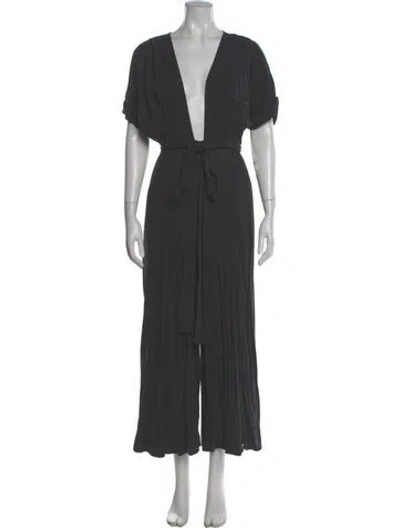 Pre-owned Mara Hoffman Plunge Neckline Jumpsuit In Gray