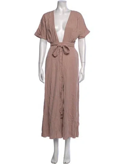 Pre-owned Mara Hoffman Plunge Neckline Jumpsuit In Pink