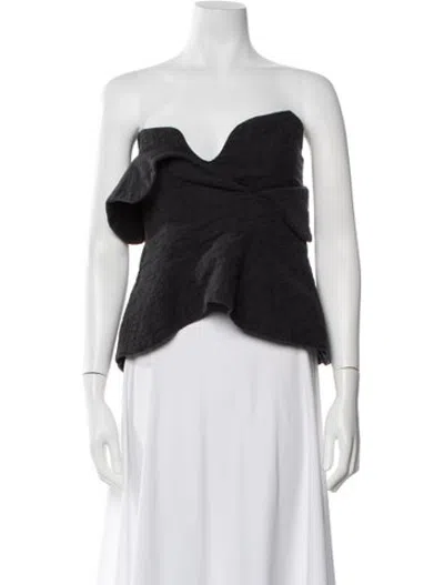 Pre-owned Mara Hoffman Plunge Neckline Sleeveless Top In Black