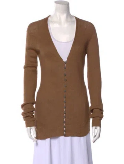Pre-owned Mara Hoffman Plunge Neckline Sweater In Brown