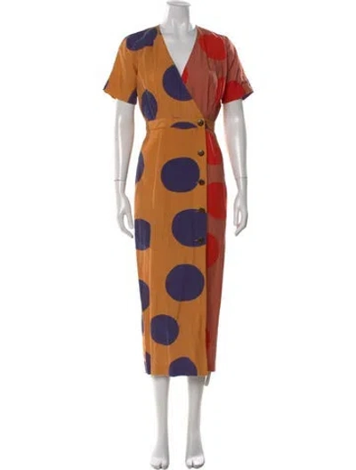 Pre-owned Mara Hoffman Polka Dot Print Long Dress In Neutral