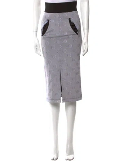 Pre-owned Mara Hoffman Polka Dot Print Midi Length Skirt In Gray