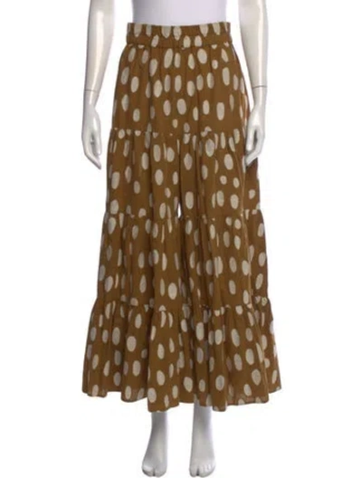 Pre-owned Mara Hoffman Polka Dot Print Wide Leg Pants In Yellow