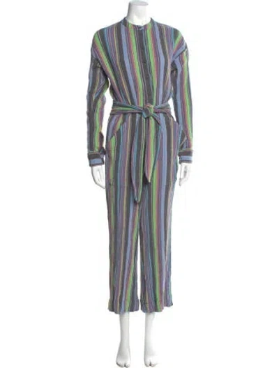 Pre-owned Mara Hoffman Printed Crew Neck Jumpsuit In Multi