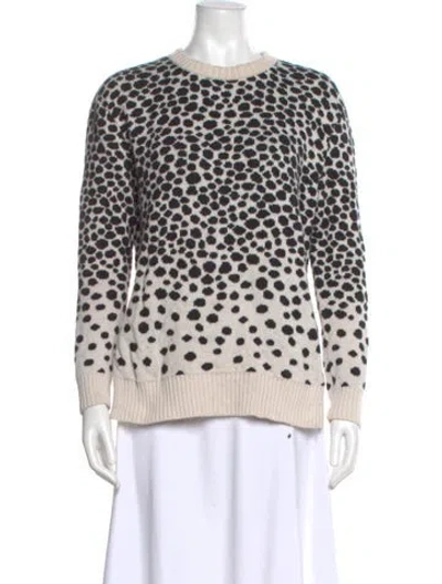 Pre-owned Mara Hoffman Printed Crew Neck Sweater In White