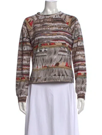 Pre-owned Mara Hoffman Printed Crew Neck Sweatshirt In Multicolor