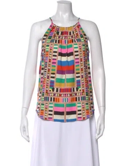 Pre-owned Mara Hoffman Printed Halterneck Top In Blue