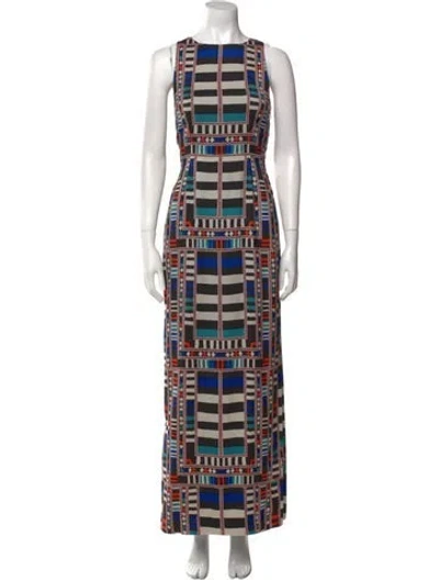 Pre-owned Mara Hoffman Printed Long Dress In Black