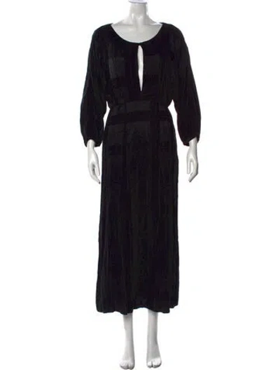 Pre-owned Mara Hoffman Printed Long Dress In Black