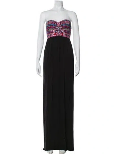 Pre-owned Mara Hoffman Printed Long Dress In Black