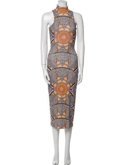 Pre-owned Mara Hoffman Printed Long Dress In Black