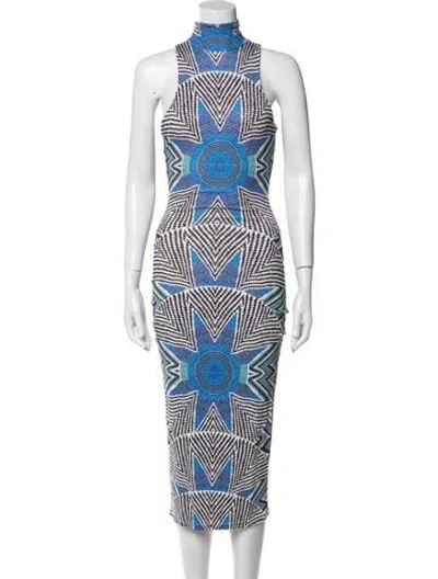 Pre-owned Mara Hoffman Printed Long Dress In Blue