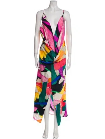 Pre-owned Mara Hoffman Printed Long Dress In Blue