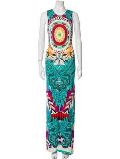 Pre-owned Mara Hoffman Printed Long Dress In Blue