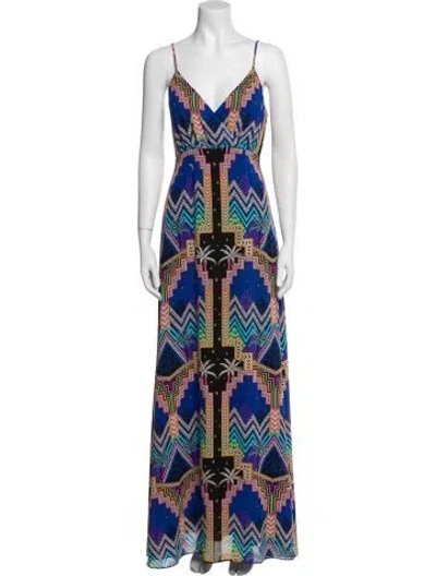 Pre-owned Mara Hoffman Printed Long Dress In Blue