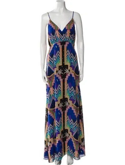 Pre-owned Mara Hoffman Printed Long Dress In Blue