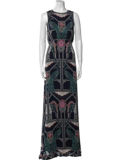 Pre-owned Mara Hoffman Printed Long Dress In Blue