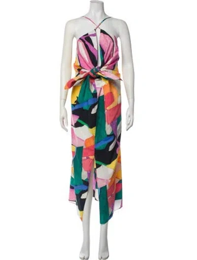 Pre-owned Mara Hoffman Printed Long Dress In Blue