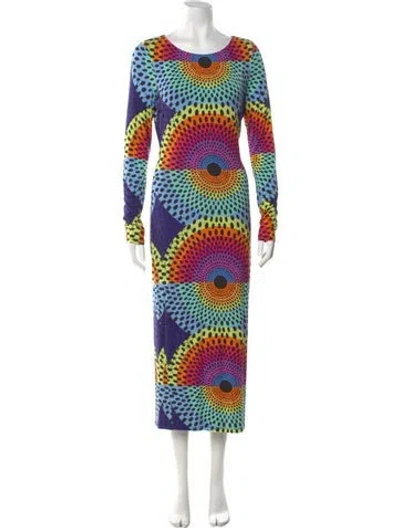 Pre-owned Mara Hoffman Printed Long Dress In Blue