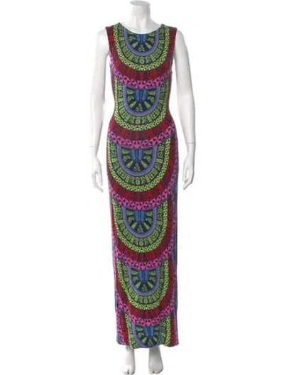 Pre-owned Mara Hoffman Printed Long Dress In Blue
