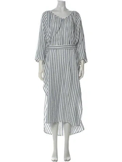 Pre-owned Mara Hoffman Printed Long Dress In Blue