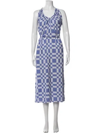 Pre-owned Mara Hoffman Printed Long Dress In Blue