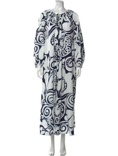 Pre-owned Mara Hoffman Printed Long Dress In Blue