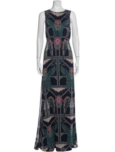 Pre-owned Mara Hoffman Printed Long Dress In Blue