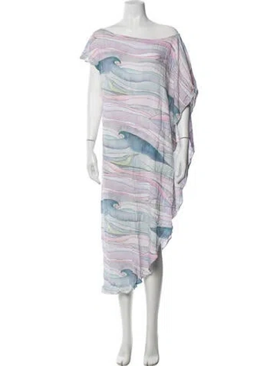 Pre-owned Mara Hoffman Printed Long Dress In Blue
