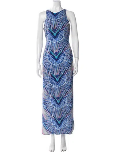 Pre-owned Mara Hoffman Printed Long Dress In Blue