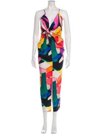 Pre-owned Mara Hoffman Printed Long Dress In Green