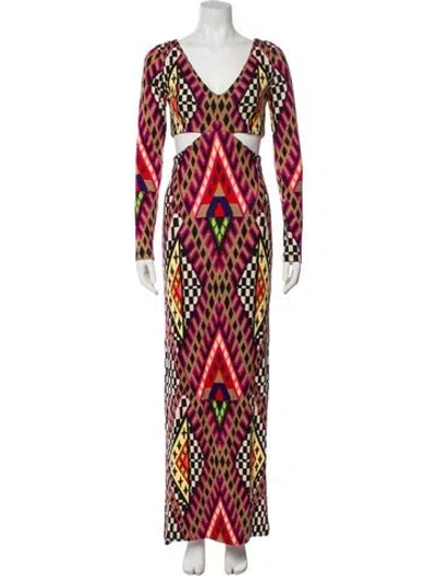 Pre-owned Mara Hoffman Printed Long Dress In Multi