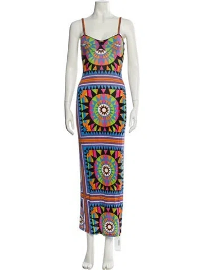 Pre-owned Mara Hoffman Printed Long Dress In Multi
