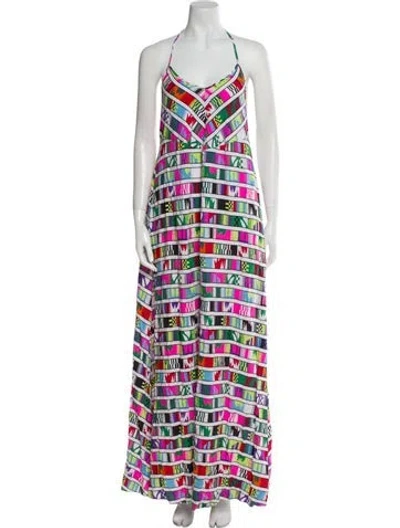 Pre-owned Mara Hoffman Printed Long Dress In Multi