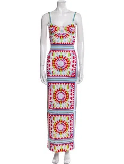 Pre-owned Mara Hoffman Printed Long Dress In Multi