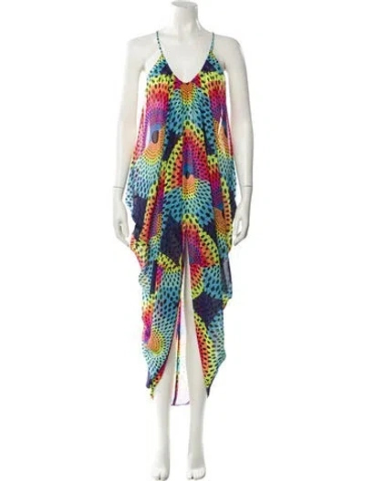 Pre-owned Mara Hoffman Printed Long Dress In Multi