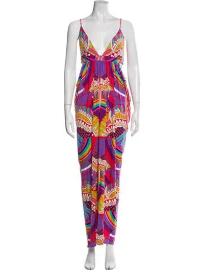 Pre-owned Mara Hoffman Printed Long Dress In Multi