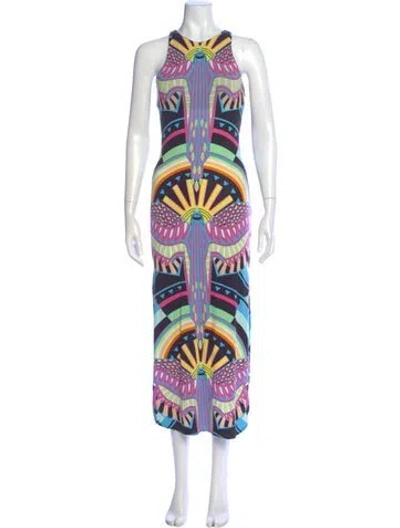 Pre-owned Mara Hoffman Printed Long Dress In Multi
