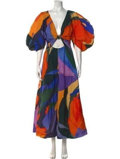 Pre-owned Mara Hoffman Printed Long Dress In Multi