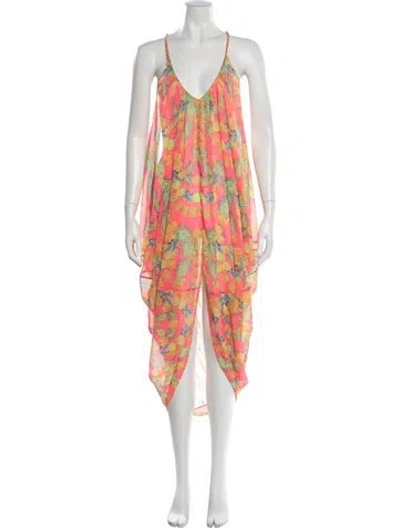 Pre-owned Mara Hoffman Printed Long Dress In Multi