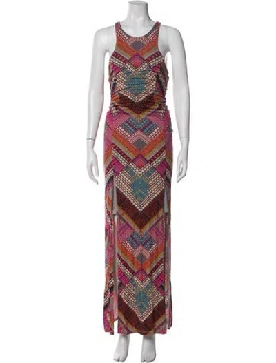 Pre-owned Mara Hoffman Printed Long Dress In Multi