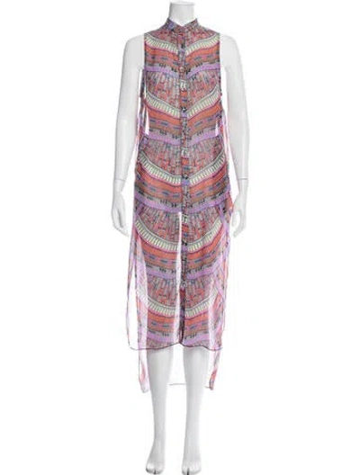 Pre-owned Mara Hoffman Printed Long Dress In Multi
