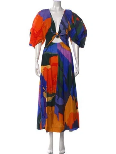 Pre-owned Mara Hoffman Printed Long Dress In Multi
