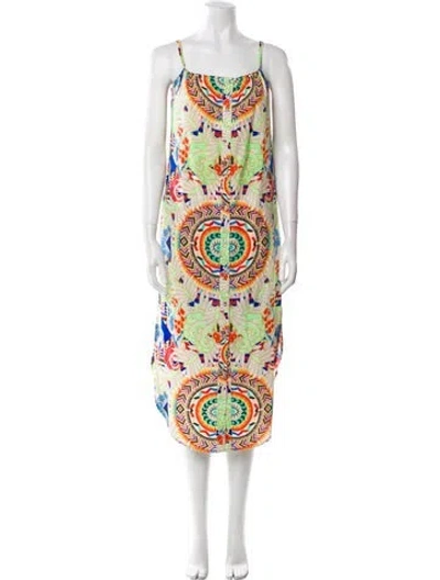 Pre-owned Mara Hoffman Printed Long Dress In Neutral