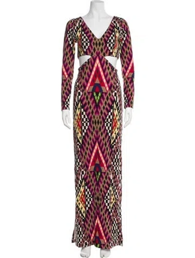 Pre-owned Mara Hoffman Printed Long Dress In Neutral
