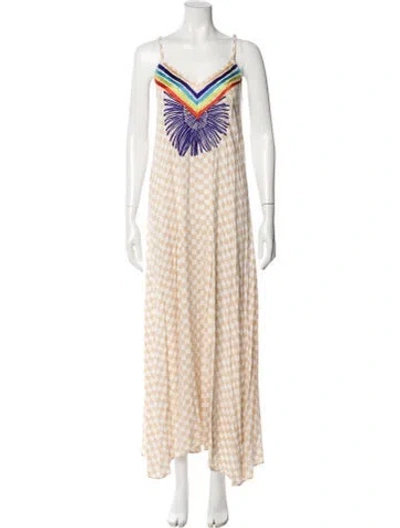 Pre-owned Mara Hoffman Printed Long Dress In Neutral