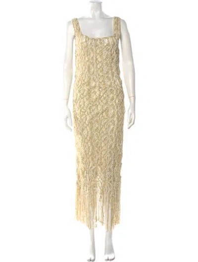 Pre-owned Mara Hoffman Printed Long Dress In Neutral