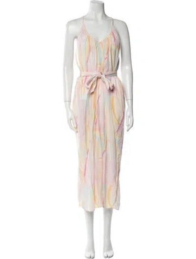 Pre-owned Mara Hoffman Printed Long Dress In Neutral