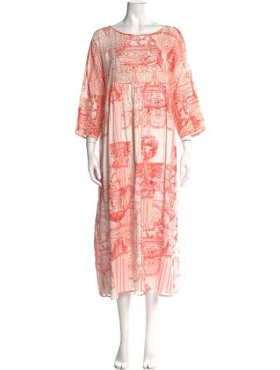 Pre-owned Mara Hoffman Printed Long Dress In Neutral