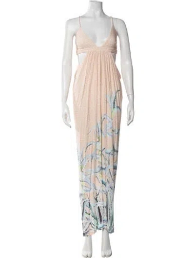 Pre-owned Mara Hoffman Printed Long Dress In Neutrals